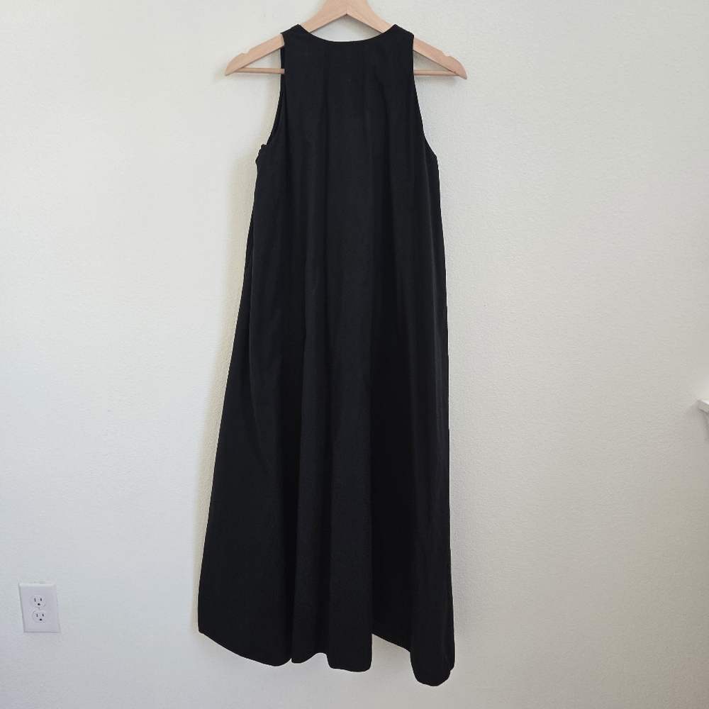 Veronique Leroy V-Neck Long Black Minimalist quiet luxury dress pockets size XXS - Picture 3 of 12